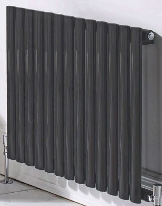 Picture of Aspen Horizontal Textured Grey Radiator Single price from £120.64