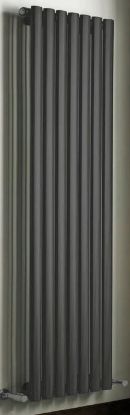 Picture of Aspen Vertical Textured Grey Radiator Double price from £314.08