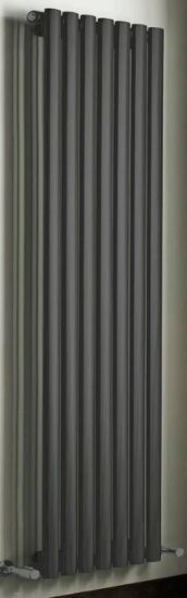 Picture of Aspen Vertical Textured Grey Radiator Double price from £314.08