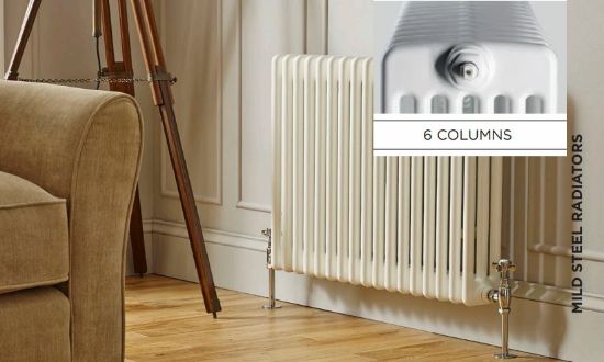 Laser Klassic Horizontal 6 Column White Radiator