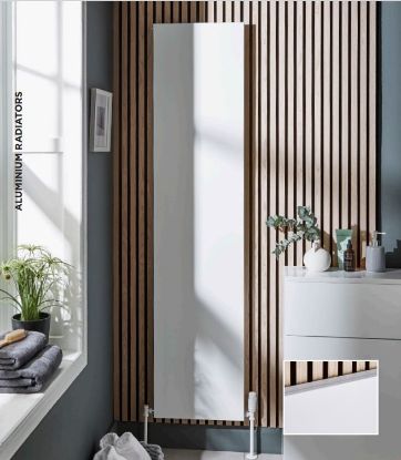 Brampton Aluminium radiator in white Room View