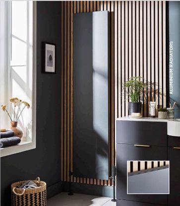 Brampton Aluminium radiator in Grey Room View